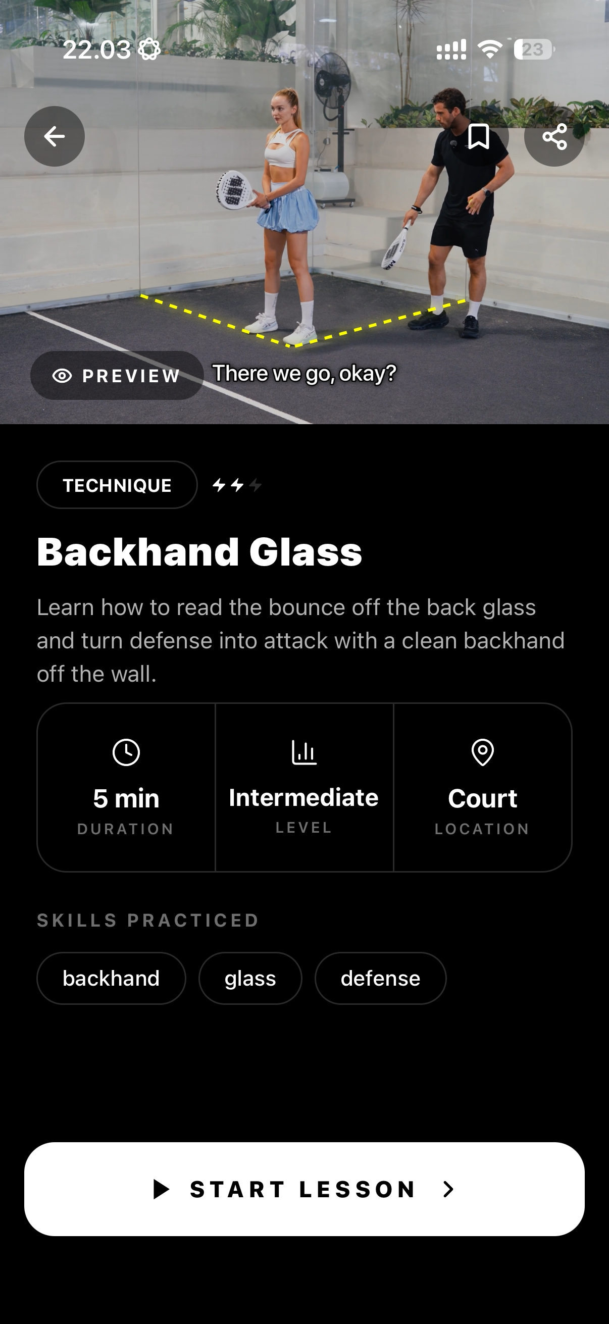 Lesson screen